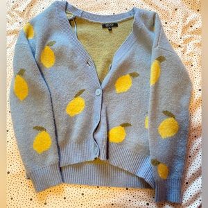 Witty Fox Blue and Yellow Lemon Sweater